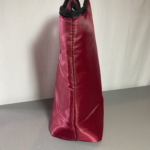 BEBE Tanya Lunch Bag Insulated Zippered Pocket Top Handle Red - Picture 3 of 13